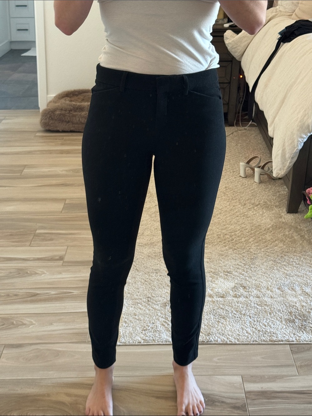 Women's Black High-Rise Slim Work Pants